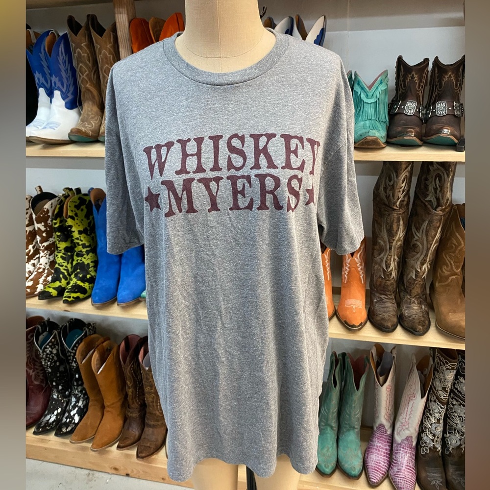 Whiskey Myers Band Tee Grey and Burgundy T-shirt (LBB150)